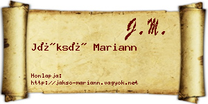 Jáksó Mariann névjegykártya