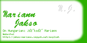 mariann jakso business card